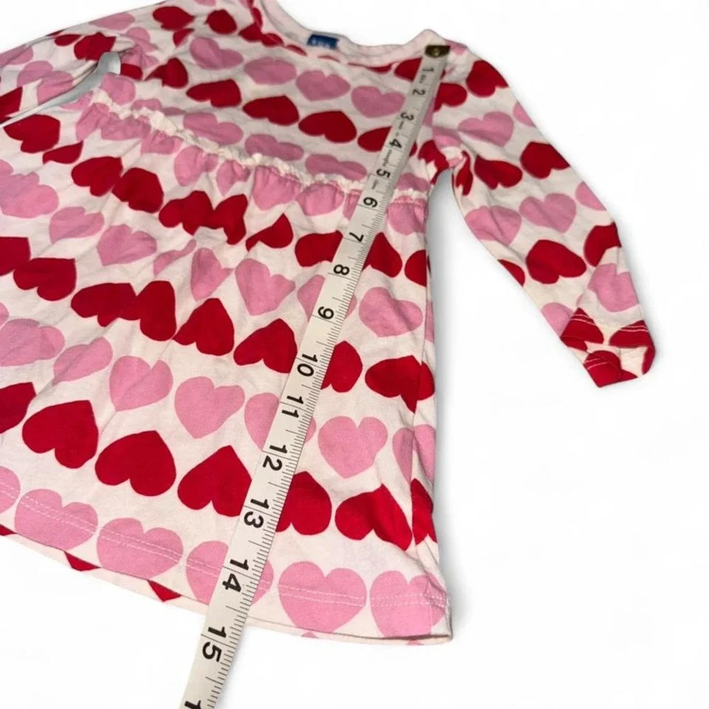 OLD NAVY BABY VALENTINE HEARTS T-SHIRT DRESS GIRLS‎ 6-12 MONTHS